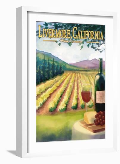 Livermore, California - Wine Country-Lantern Press-Framed Art Print