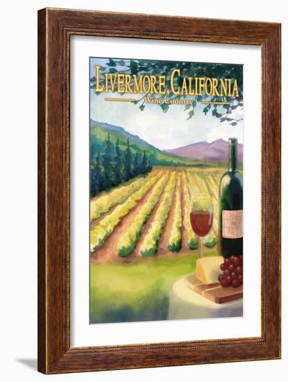 Livermore, California - Wine Country-Lantern Press-Framed Premium Giclee Print