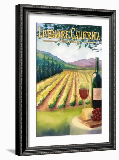 Livermore, California - Wine Country-Lantern Press-Framed Premium Giclee Print