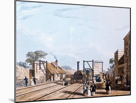 Liverpool and Manchester Railway: Taking Water at Parkside, 1831-Daniel And Robert Havell-Mounted Giclee Print