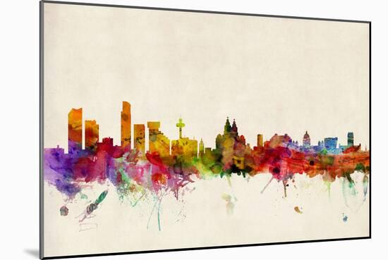 Liverpool England Skyline-Michael Tompsett-Mounted Art Print