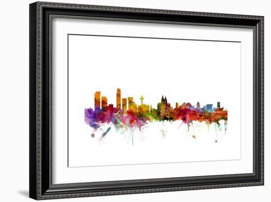 Liverpool England Skyline-Michael Tompsett-Framed Art Print