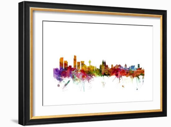 Liverpool England Skyline-Michael Tompsett-Framed Art Print