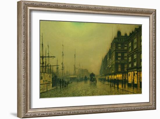 Liverpool Quay by Moonlight-Atkinson Grimshaw-Framed Giclee Print