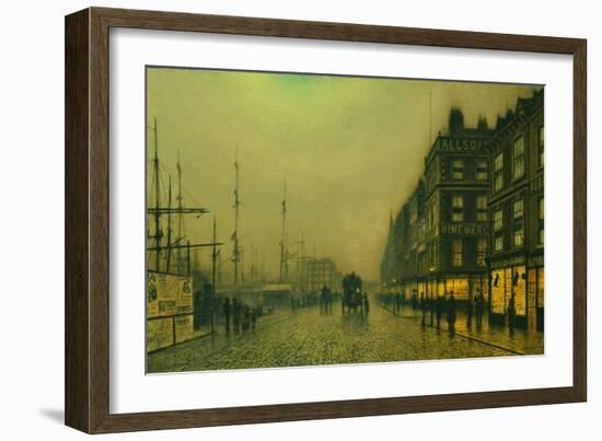 Liverpool Quay by Moonlight-Atkinson Grimshaw-Framed Giclee Print