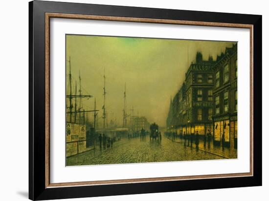 Liverpool Quay by Moonlight-Atkinson Grimshaw-Framed Giclee Print