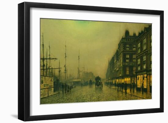 Liverpool Quay by Moonlight-Atkinson Grimshaw-Framed Giclee Print