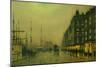 Liverpool Quay by Moonlight-Atkinson Grimshaw-Mounted Giclee Print