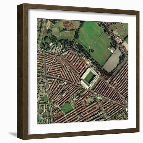 Liverpool's Anfield Stadium, Aerial View-Getmapping Plc-Framed Premium Photographic Print