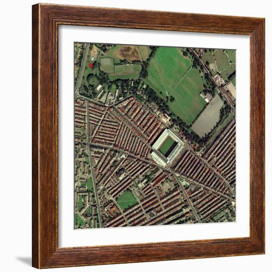 Liverpool's Anfield Stadium, Aerial View-Getmapping Plc-Framed Premium Photographic Print