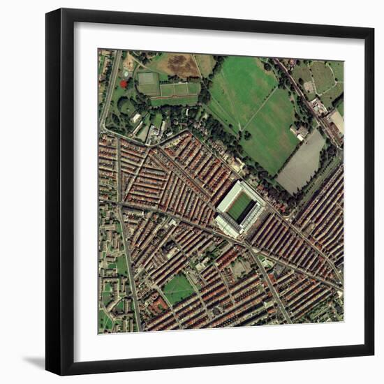 Liverpool's Anfield Stadium, Aerial View-Getmapping Plc-Framed Premium Photographic Print