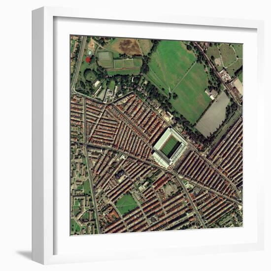 Liverpool's Anfield Stadium, Aerial View-Getmapping Plc-Framed Premium Photographic Print