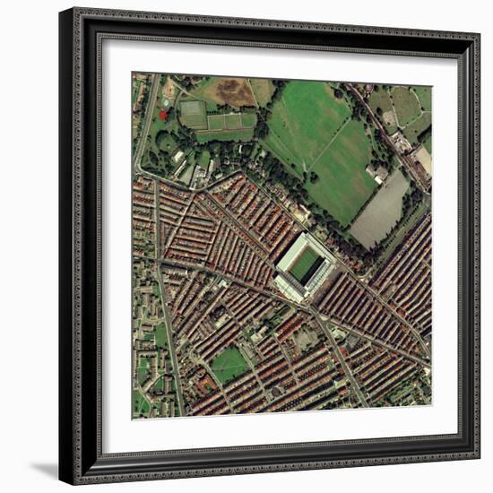 Liverpool's Anfield Stadium, Aerial View-Getmapping Plc-Framed Premium Photographic Print