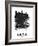 Liverpool Skyline Brush Stroke - Black-NaxArt-Framed Art Print