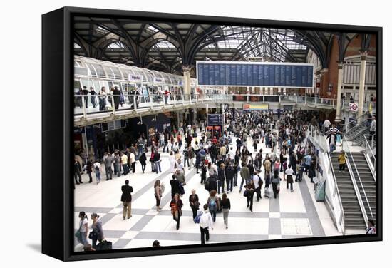 Liverpool Street Railway Station-Victor De Schwanberg-Framed Premier Image Canvas