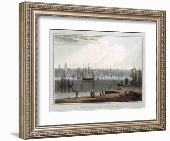 Liverpool, Taken from the Opposite Side of the River, c.1815-Thomas & William Daniell-Framed Giclee Print