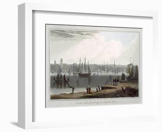 Liverpool, Taken from the Opposite Side of the River, c.1815-Thomas & William Daniell-Framed Giclee Print