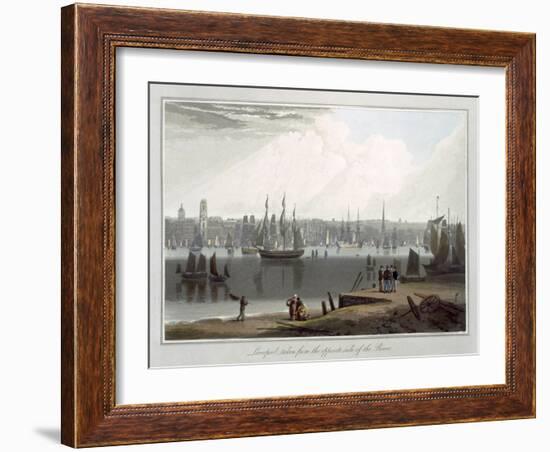 Liverpool, Taken from the Opposite Side of the River, c.1815-Thomas & William Daniell-Framed Giclee Print