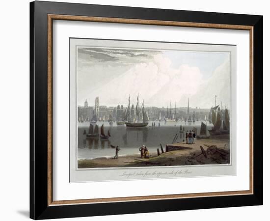 Liverpool, Taken from the Opposite Side of the River, c.1815-Thomas & William Daniell-Framed Giclee Print