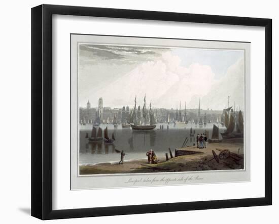 Liverpool, Taken from the Opposite Side of the River, c.1815-Thomas & William Daniell-Framed Giclee Print