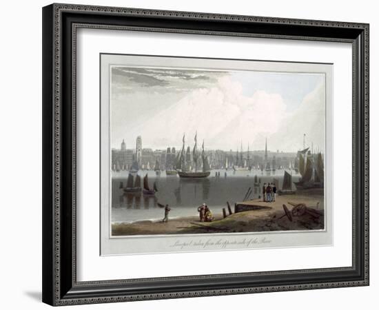 Liverpool, Taken from the Opposite Side of the River, c.1815-Thomas & William Daniell-Framed Giclee Print