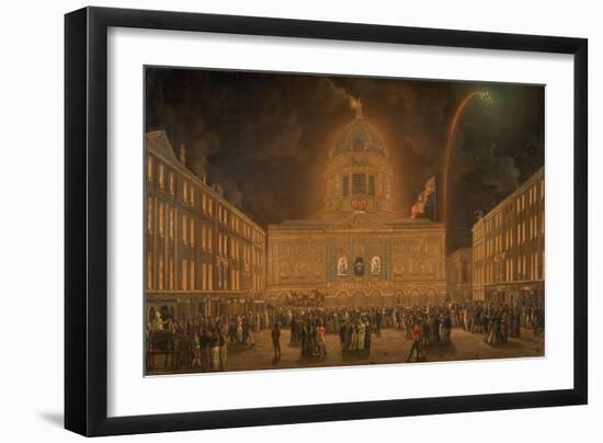 Liverpool Town Hall Illuminated, 1807 (Oil on Canvas)-Robert Salmon-Framed Giclee Print