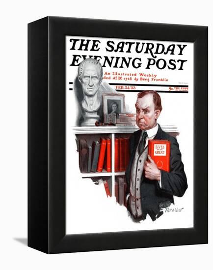 "'Lives of the Saints'," Saturday Evening Post Cover, February 24, 1923-Leslie Thrasher-Framed Premier Image Canvas