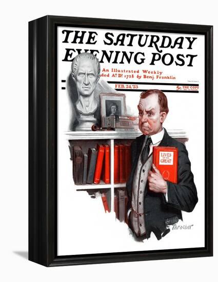 "'Lives of the Saints'," Saturday Evening Post Cover, February 24, 1923-Leslie Thrasher-Framed Premier Image Canvas