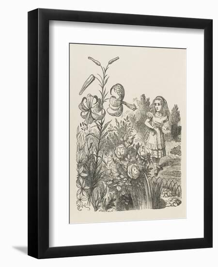 Living Flowers Alice and the Living Flowers-John Tenniel-Framed Art Print