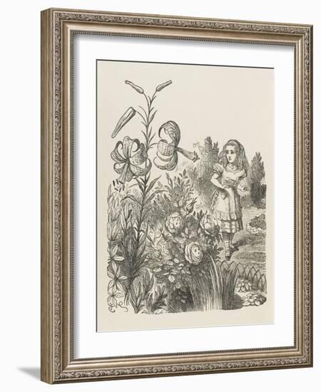 Living Flowers Alice and the Living Flowers-John Tenniel-Framed Art Print