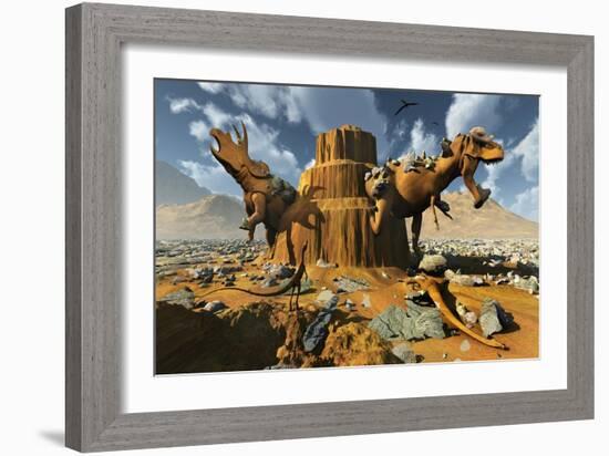 Living Fossils in a Desert Landscape-null-Framed Premium Giclee Print