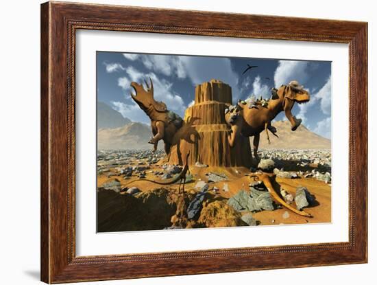 Living Fossils in a Desert Landscape-null-Framed Premium Giclee Print