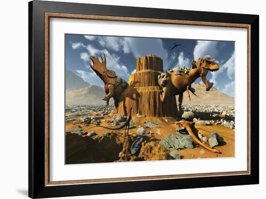 Living Fossils in a Desert Landscape-null-Framed Premium Giclee Print