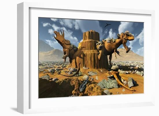 Living Fossils in a Desert Landscape-null-Framed Premium Giclee Print