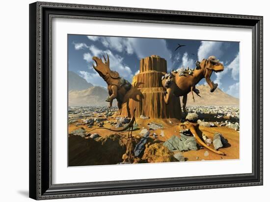 Living Fossils in a Desert Landscape-null-Framed Premium Giclee Print