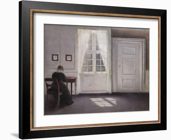 Living In Strand Street With Sunshine On The Floor, 1901-Vilhelm Hammershoi-Framed Giclee Print