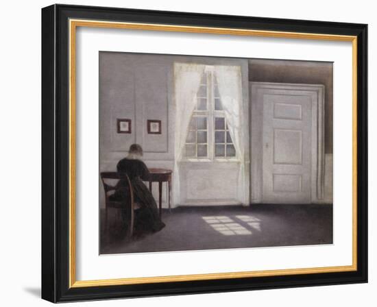 Living In Strand Street With Sunshine On The Floor, 1901-Vilhelm Hammershoi-Framed Giclee Print