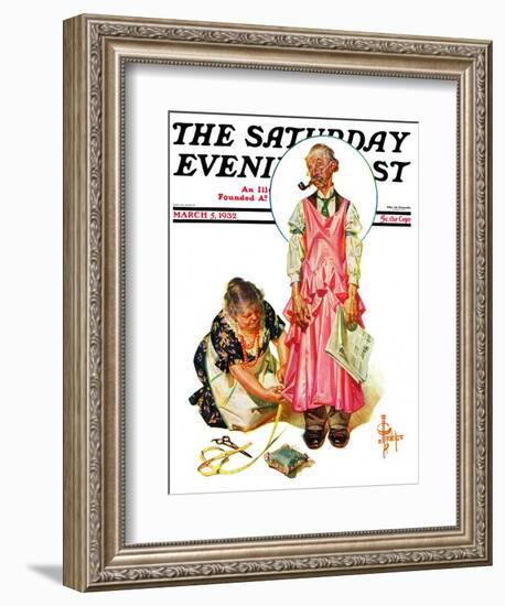 "Living Mannequin," Saturday Evening Post Cover, March 5, 1932-Joseph Christian Leyendecker-Framed Giclee Print