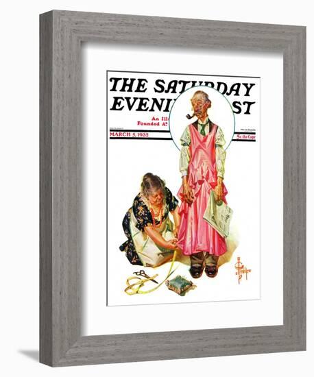 "Living Mannequin," Saturday Evening Post Cover, March 5, 1932-Joseph Christian Leyendecker-Framed Giclee Print