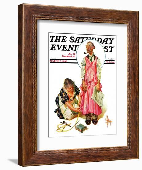 "Living Mannequin," Saturday Evening Post Cover, March 5, 1932-Joseph Christian Leyendecker-Framed Giclee Print