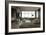 Living Room Interior with Open Fireplace and Floor to Ceiling Windows-PlusONE-Framed Photographic Print