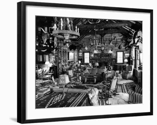 Living Room of Lodge on Oilman Frank Phillips Woolaroc Ranch Outside Bartlesville-Alfred Eisenstaedt-Framed Photographic Print