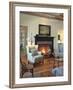 Living Room with Fireplace and Hardwood Floors-null-Framed Photographic Print