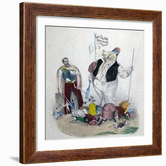 Living to Eat. Eating Too Much Is Killing Us More Than the War. Lobster-null-Framed Giclee Print