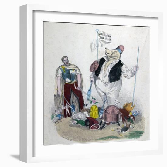 Living to Eat. Eating Too Much Is Killing Us More Than the War. Lobster-null-Framed Giclee Print