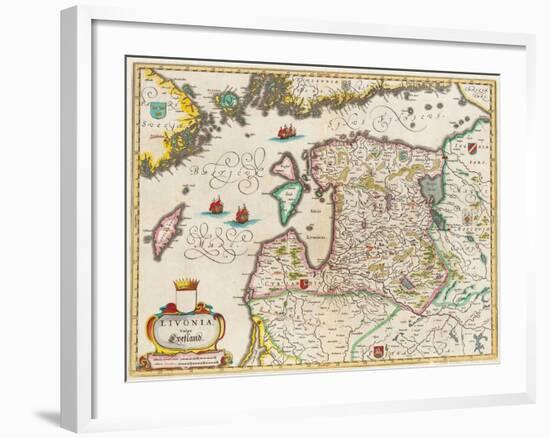 Livonia Map, Vulgo Lyefland, Atlas Maior-Joan Blaeu-Framed Giclee Print