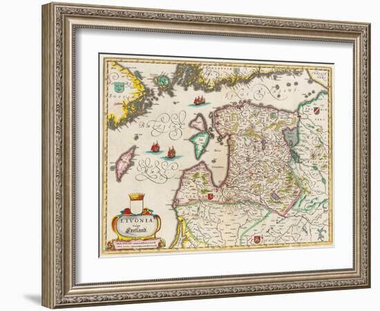 Livonia Map, Vulgo Lyefland, Atlas Maior-Joan Blaeu-Framed Giclee Print