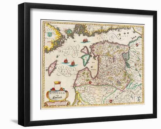 Livonia Map, Vulgo Lyefland, Atlas Maior-Joan Blaeu-Framed Giclee Print