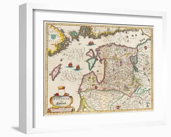 Livonia Map, Vulgo Lyefland, Atlas Maior-Joan Blaeu-Framed Giclee Print