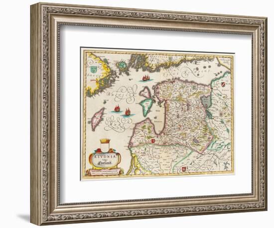 Livonia Map, Vulgo Lyefland, Atlas Maior-Joan Blaeu-Framed Giclee Print